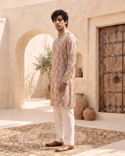 Pastel Prism - Silk Kurta