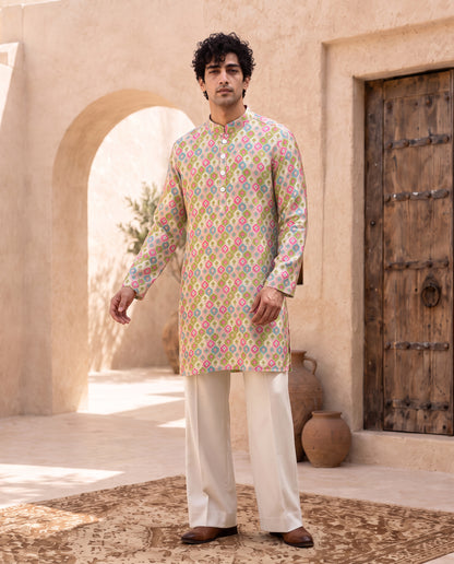 Pastel Prism - Silk Kurta