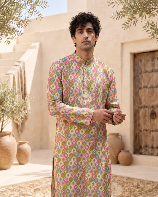 Pastel Prism - Silk Kurta