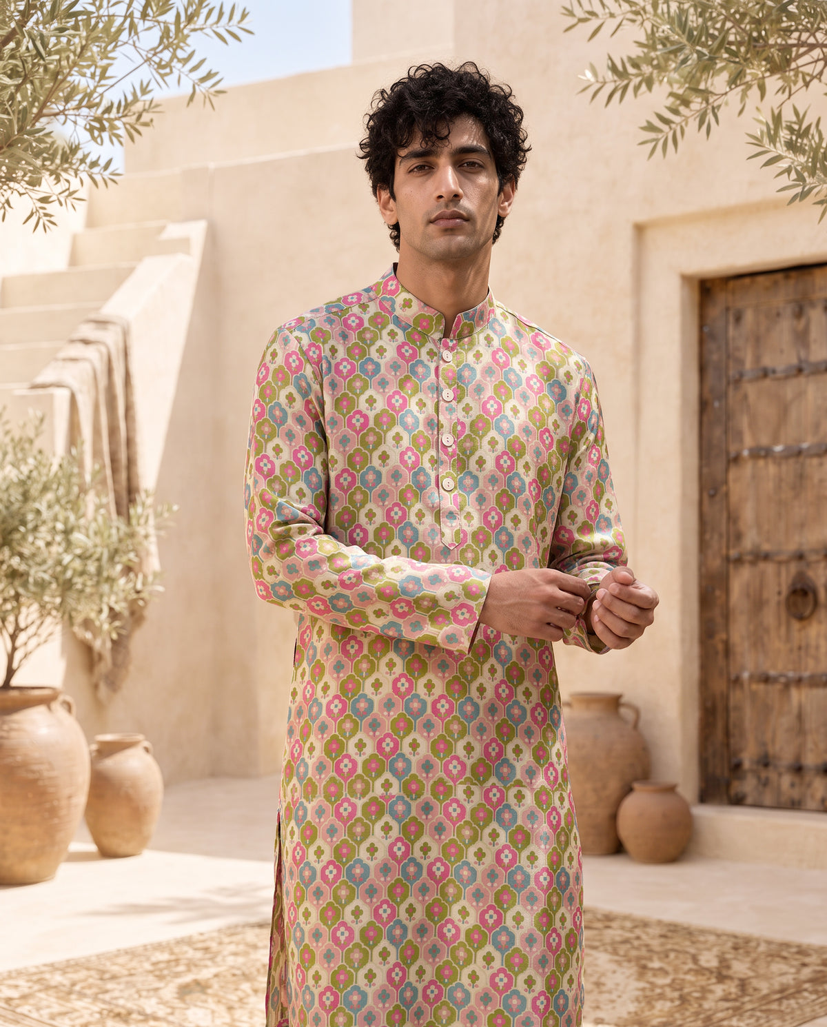 Pastel Prism - Silk Kurta