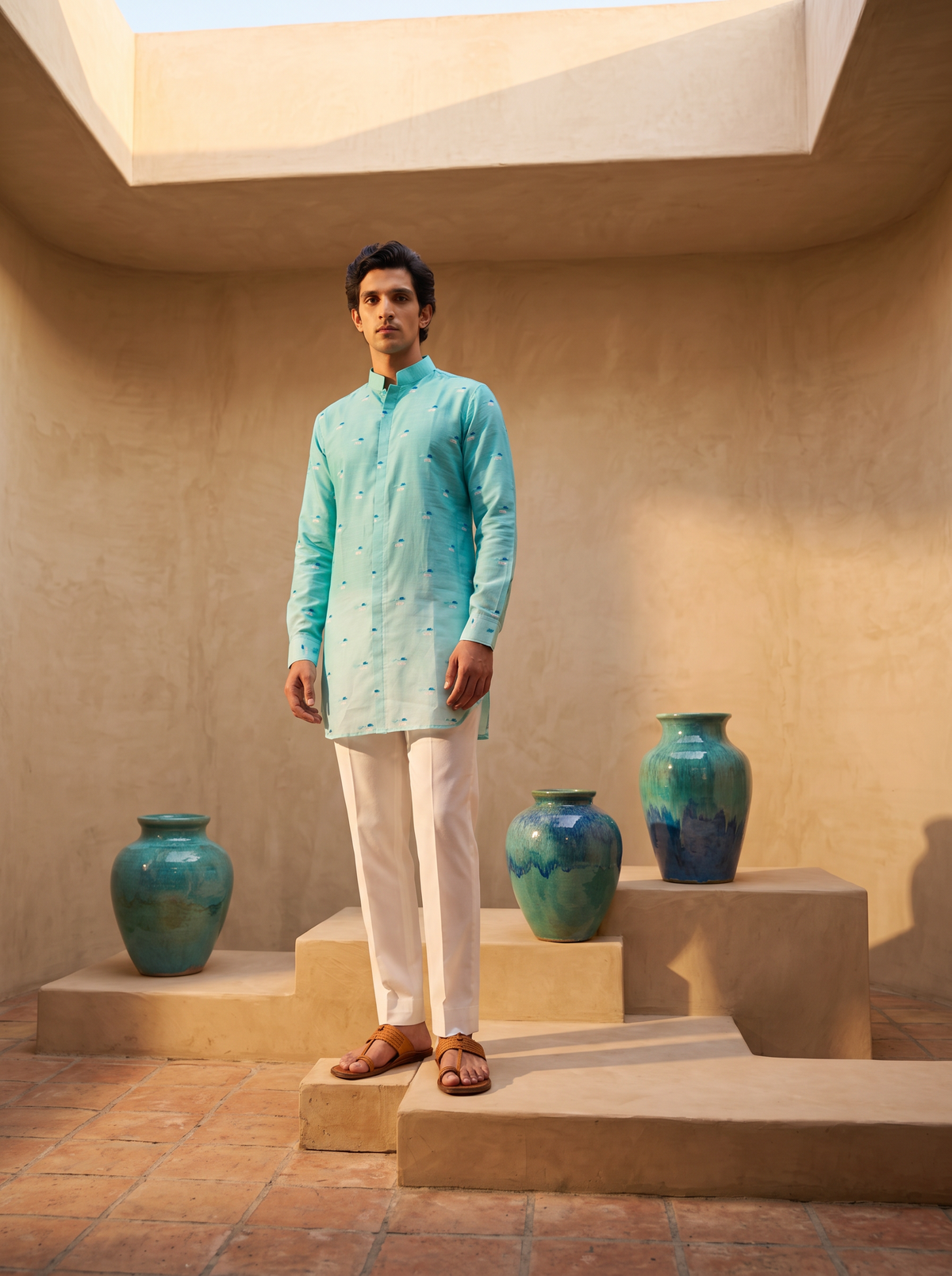 Snowcones - Linen Embroidery Kurta