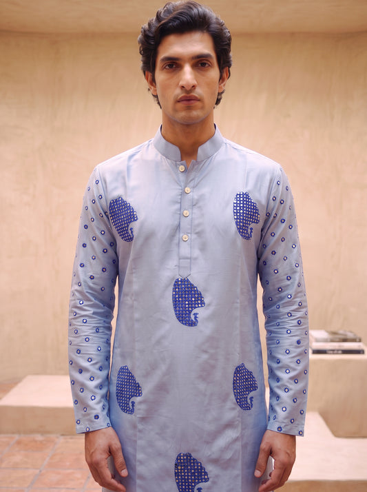 Sukoon - Foil Mirror & Silk - Kurta Set