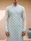 Aqua Prism - Silk Embroidery Kurta Set