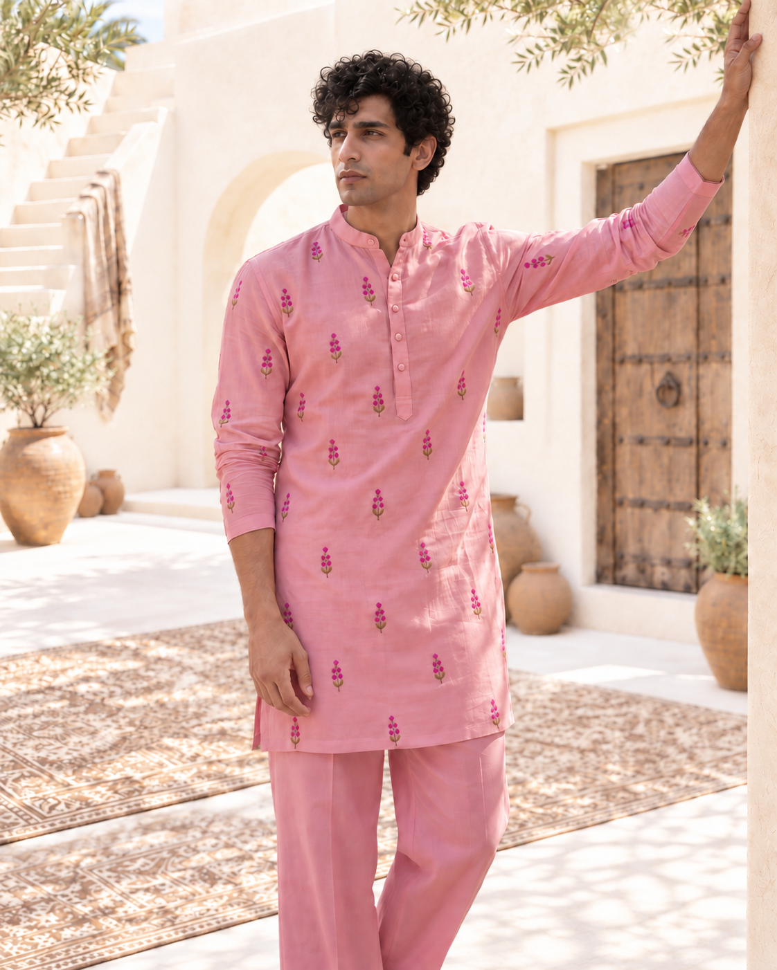 Gulrez - Silk Embroidery Kurta Set