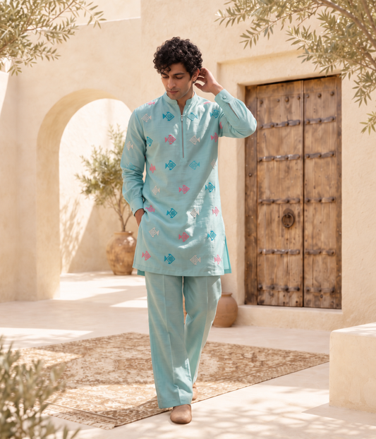 Neer - Silk Embroidery Kurta Set
