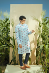 Blue Bloom  - Silk Kurta
