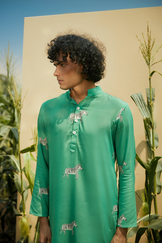 Zebra Meadow  - Silk Kurta