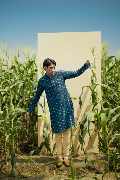 Birds Of Joy  - Silk Kurta