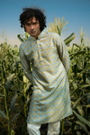 Blue Window  - Silk Kurta