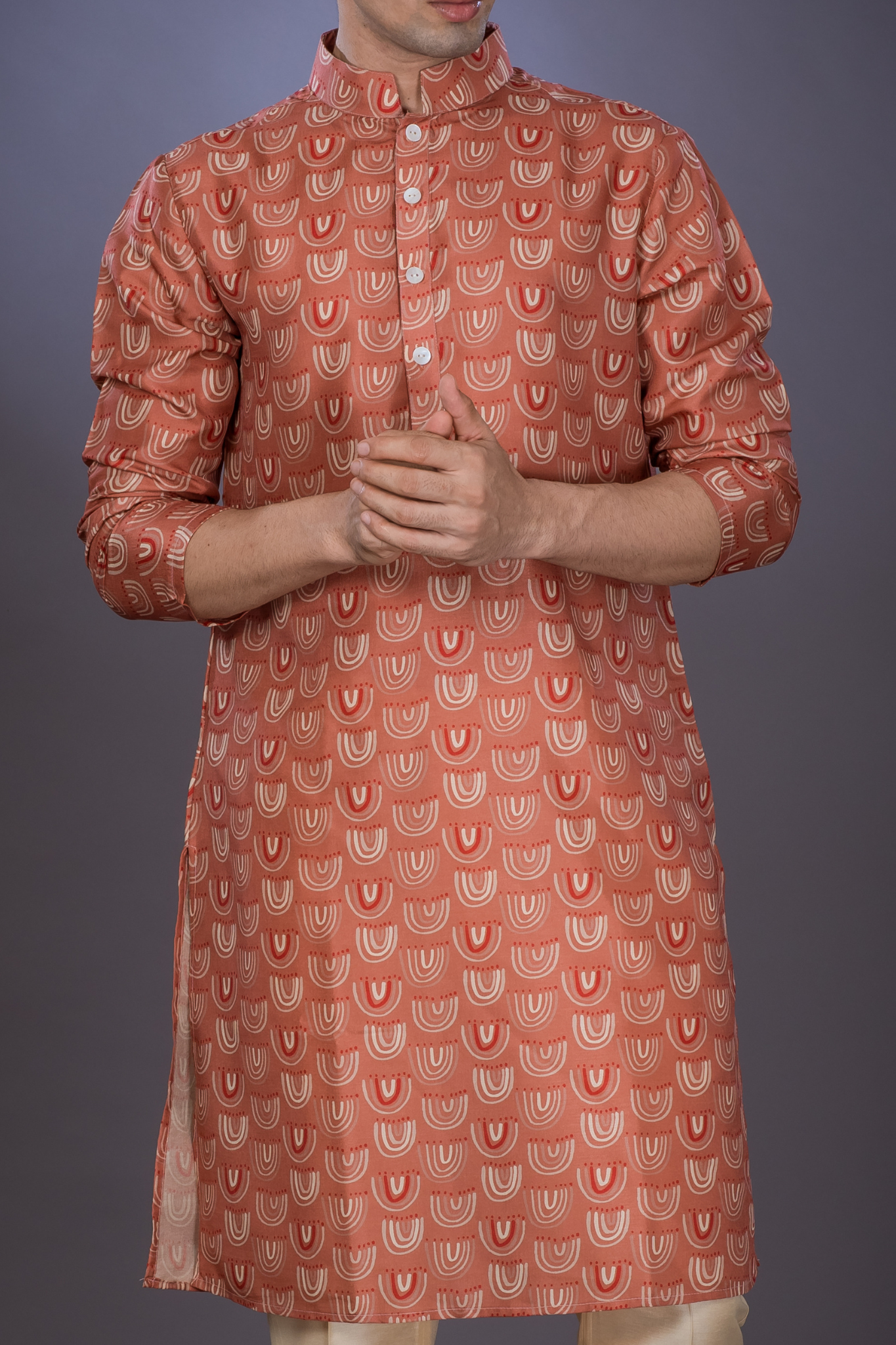 Rust Rainbow - Silk Kurta