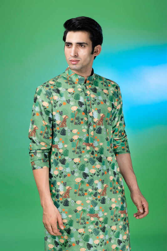 In the Jungle - Silk Kurta