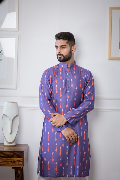 Purple Safari - Silk Kurta