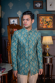 The Luxe Ikat - Printed  Silk Bandhgala