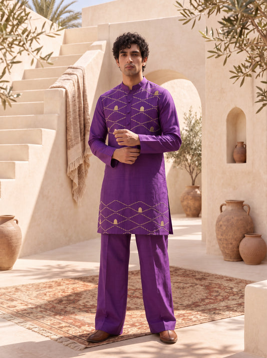 Saaz - Silk Embroidery Kurta Set
