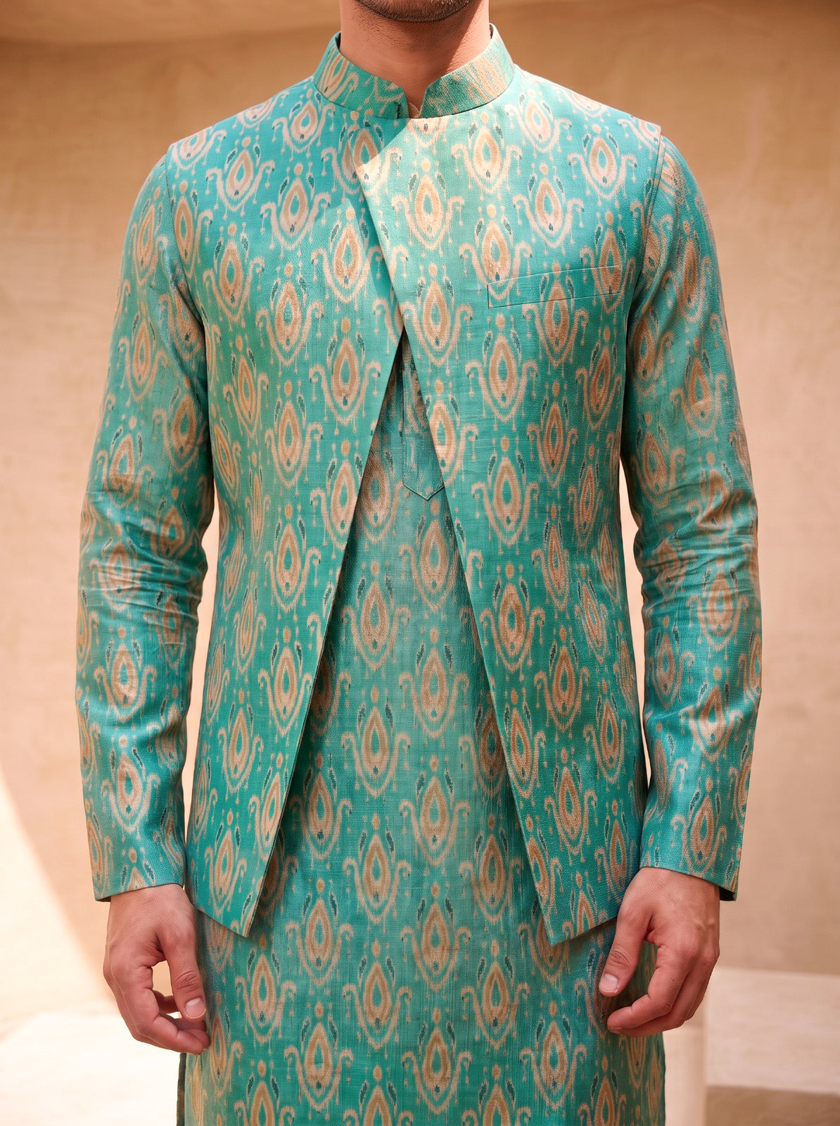 Luxe Ikat -Nehru Jacket Set