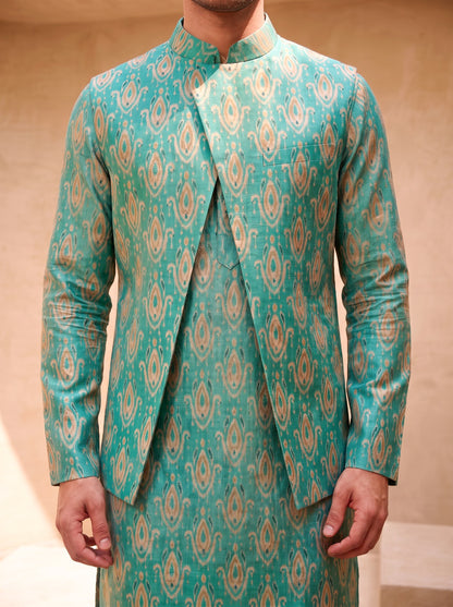 Luxe Ikat -Nehru Jacket Set