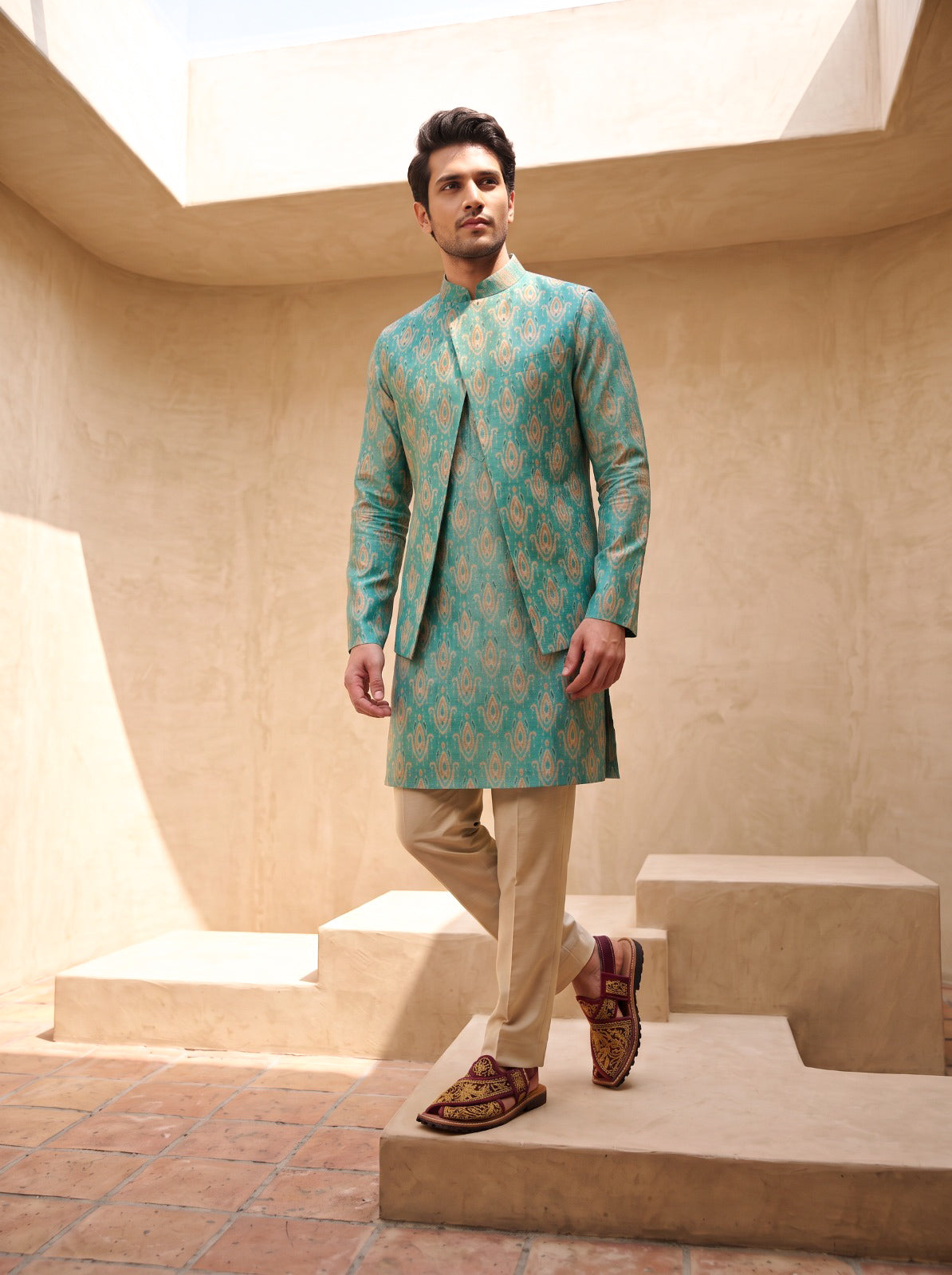 Luxe Ikat -Nehru Jacket Set
