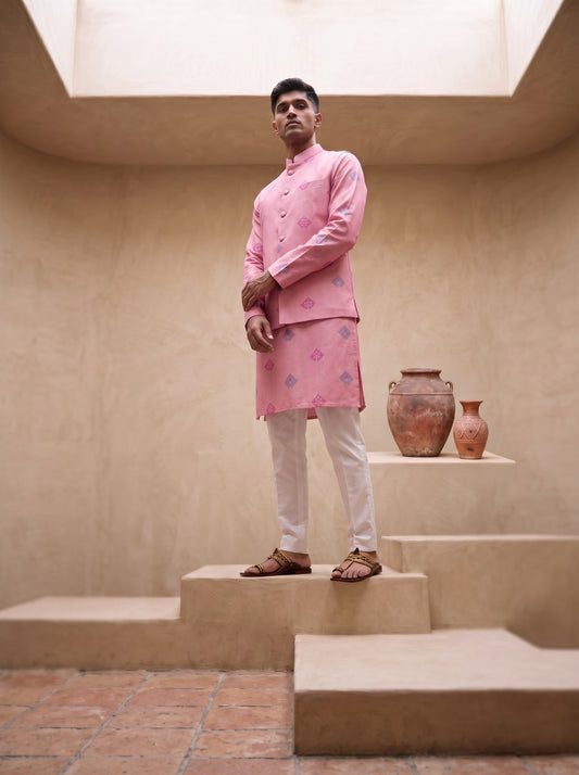 Pink Kites  -Nehru Jacket Set