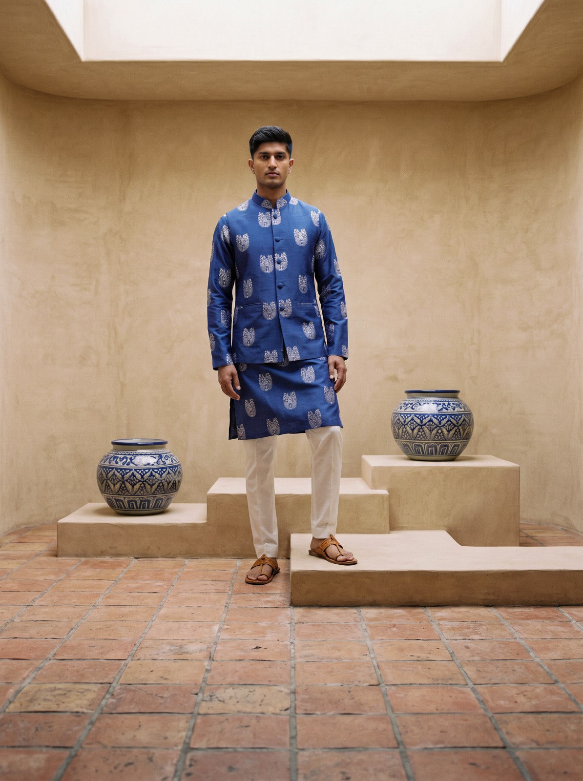 Royal Peacock -Nehru Jacket Set