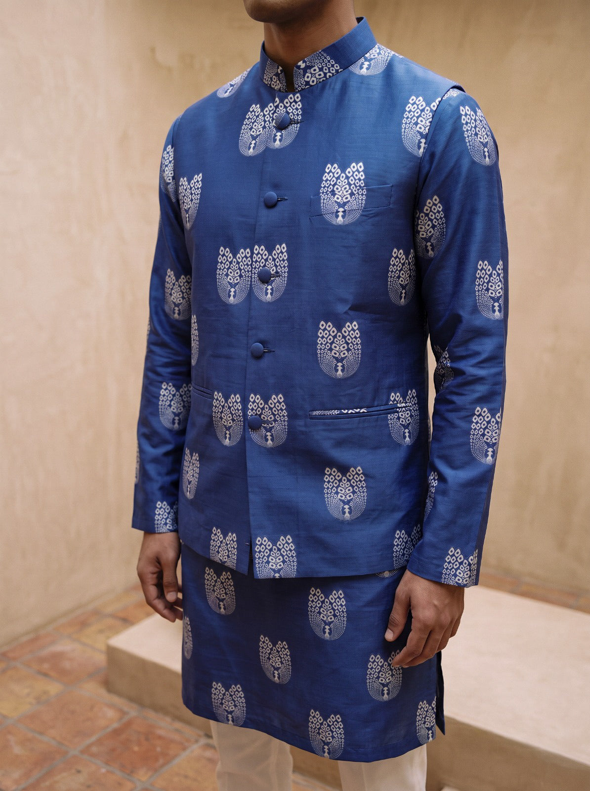 Royal Peacock -Nehru Jacket Set