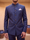 Blue Solid - Silk Bandhgala