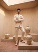 Beige Solid - Silk Bandhgala