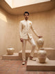 Beige Solid - Silk Bandhgala