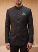Black Solid - Silk Bandhgala