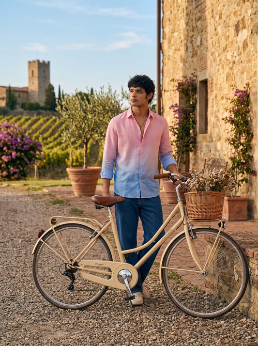 Coral Tide  - Linen Shirt