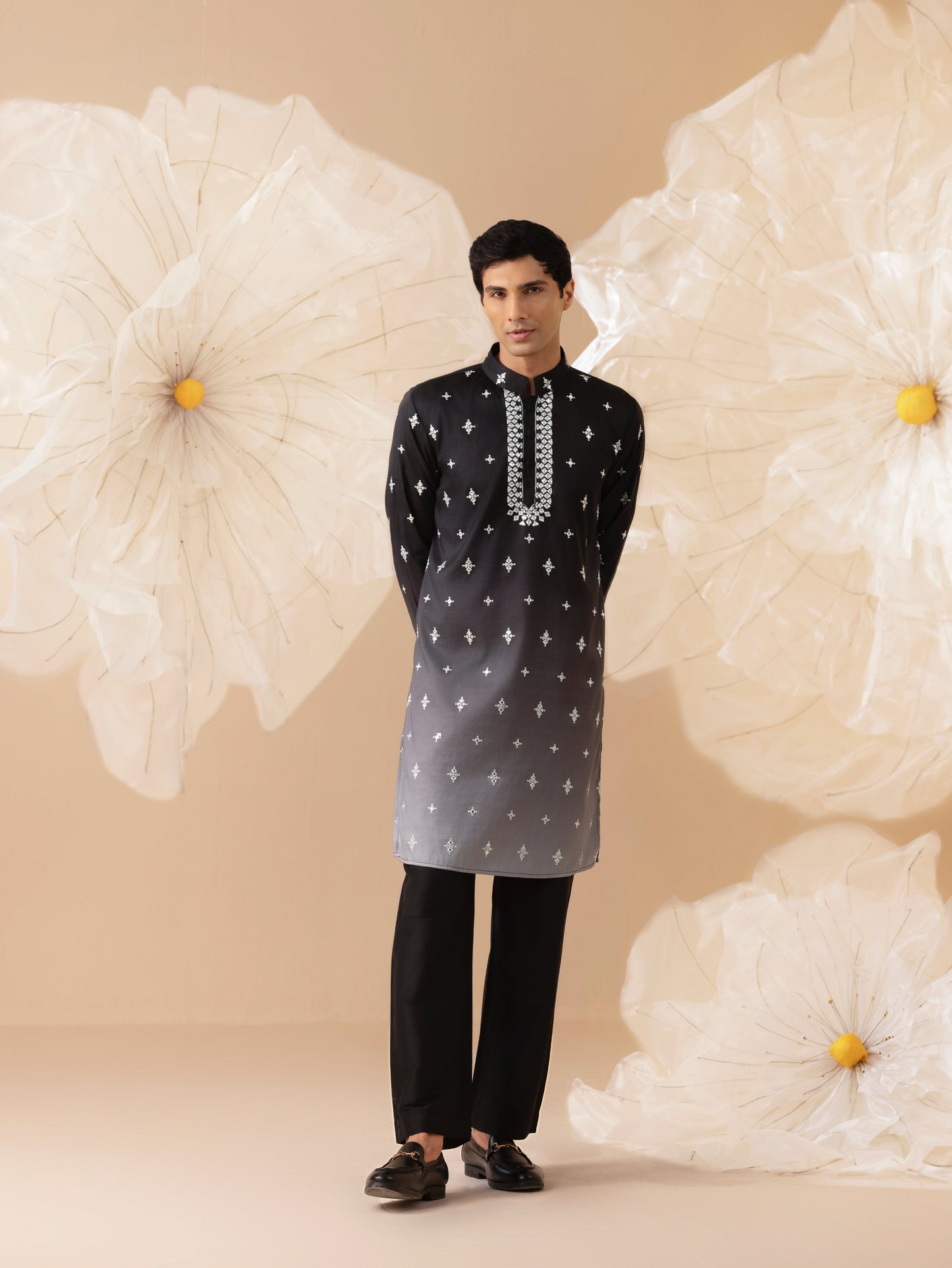 Noor  - Silk Mirror Embroidery Kurta Set