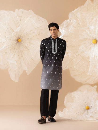 Noor  - Silk Mirror Embroidery Kurta Set