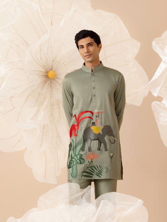 Baghban  - Silk Embroidery Kurta Set
