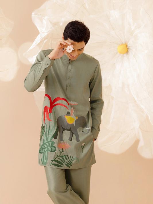Baghban  - Silk Embroidery Kurta Set