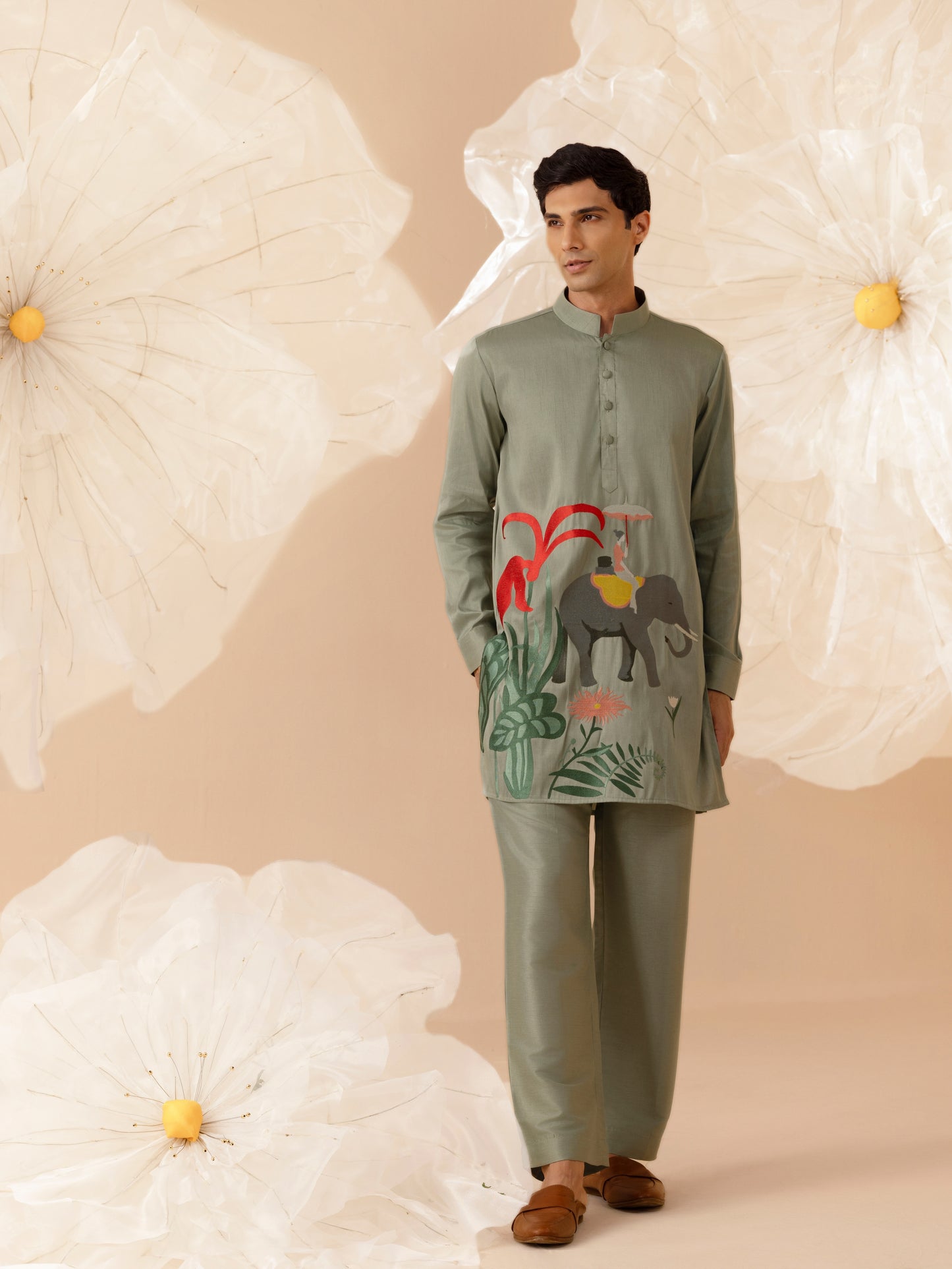 Baghban  - Silk Embroidery Kurta Set