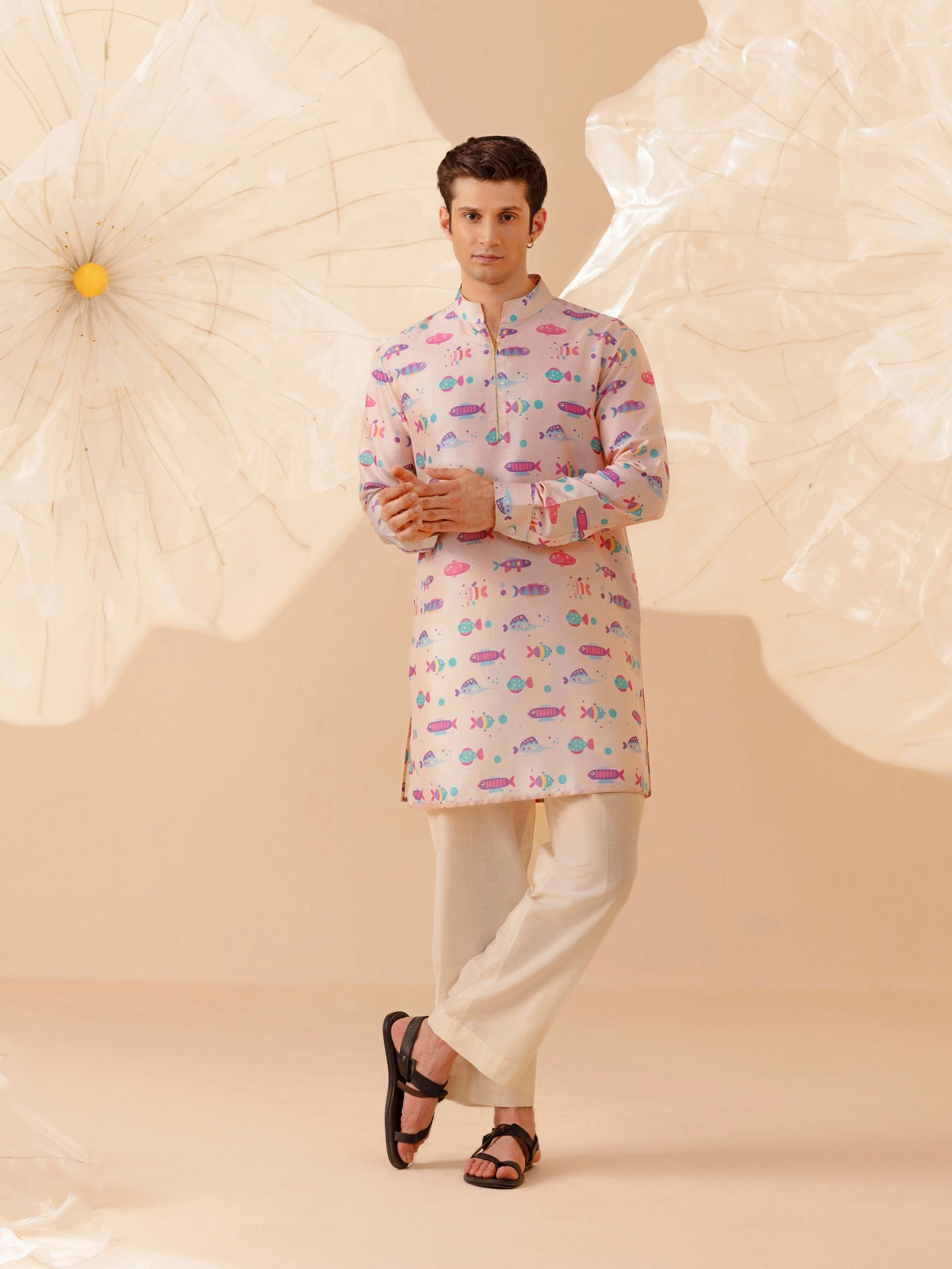 Ocean Bloom - Silk Kurta