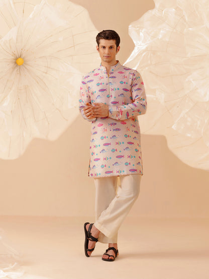 Ocean Bloom - Silk Kurta