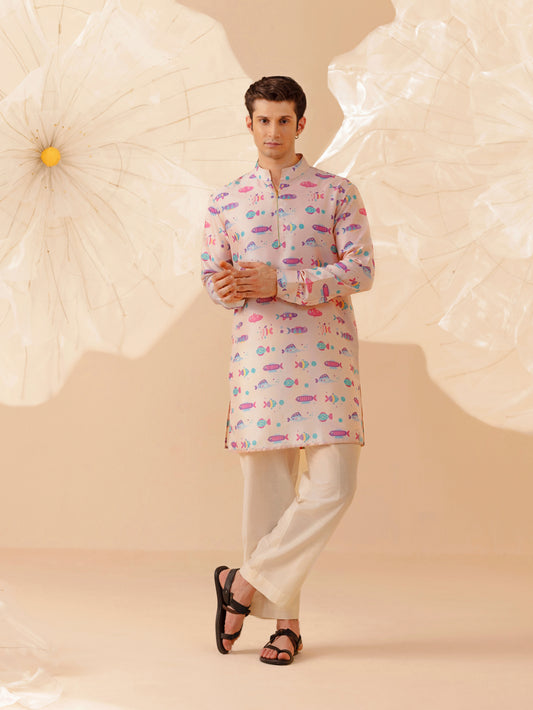 Ocean Bloom - Silk Kurta