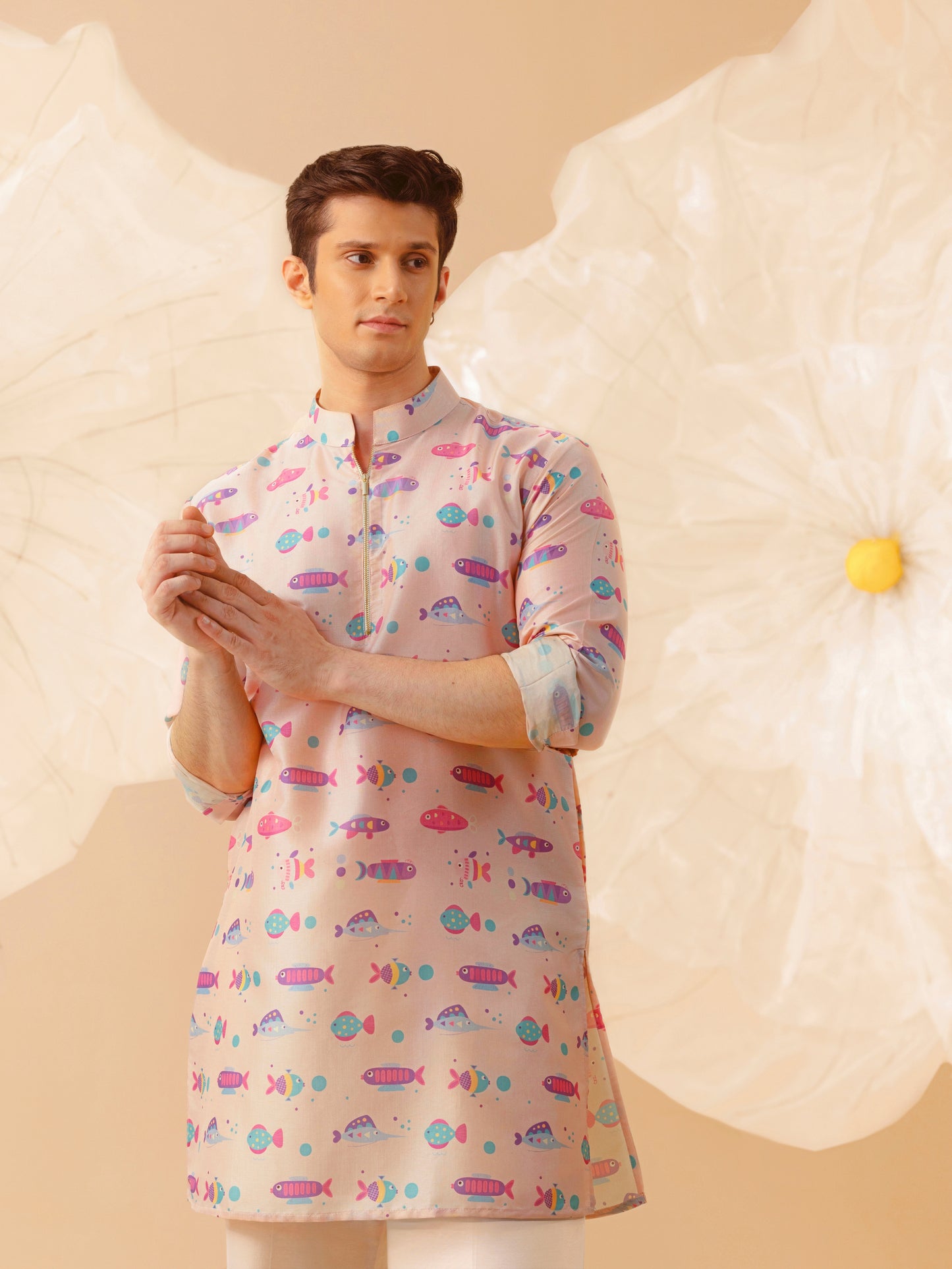 Ocean Bloom - Silk Kurta