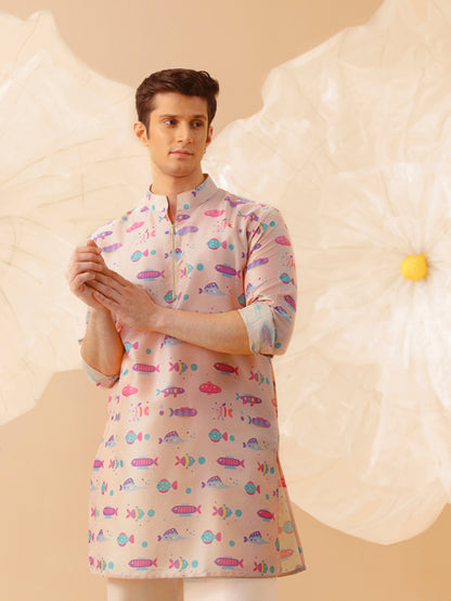 Ocean Bloom - Silk Kurta