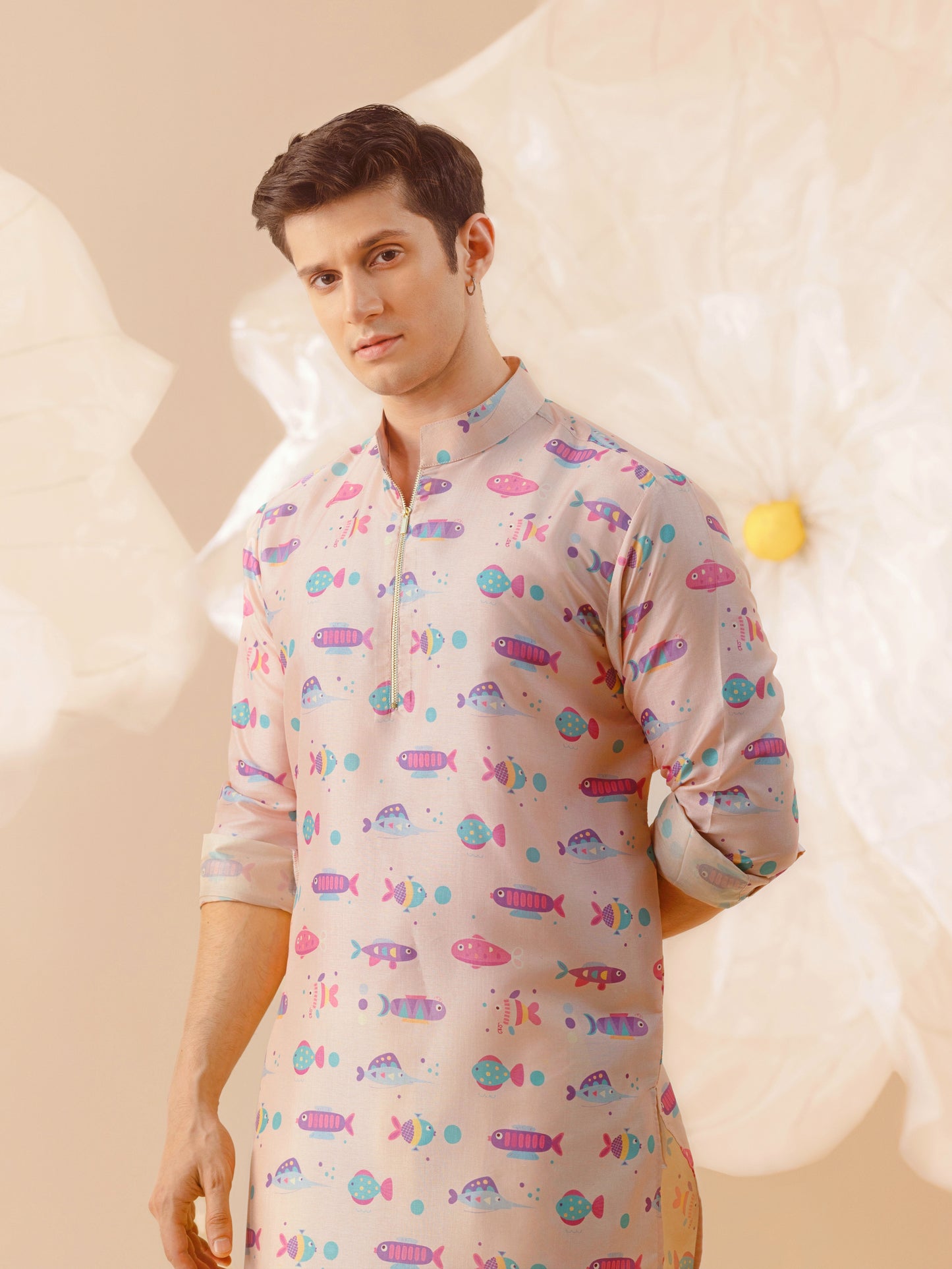 Ocean Bloom - Silk Kurta