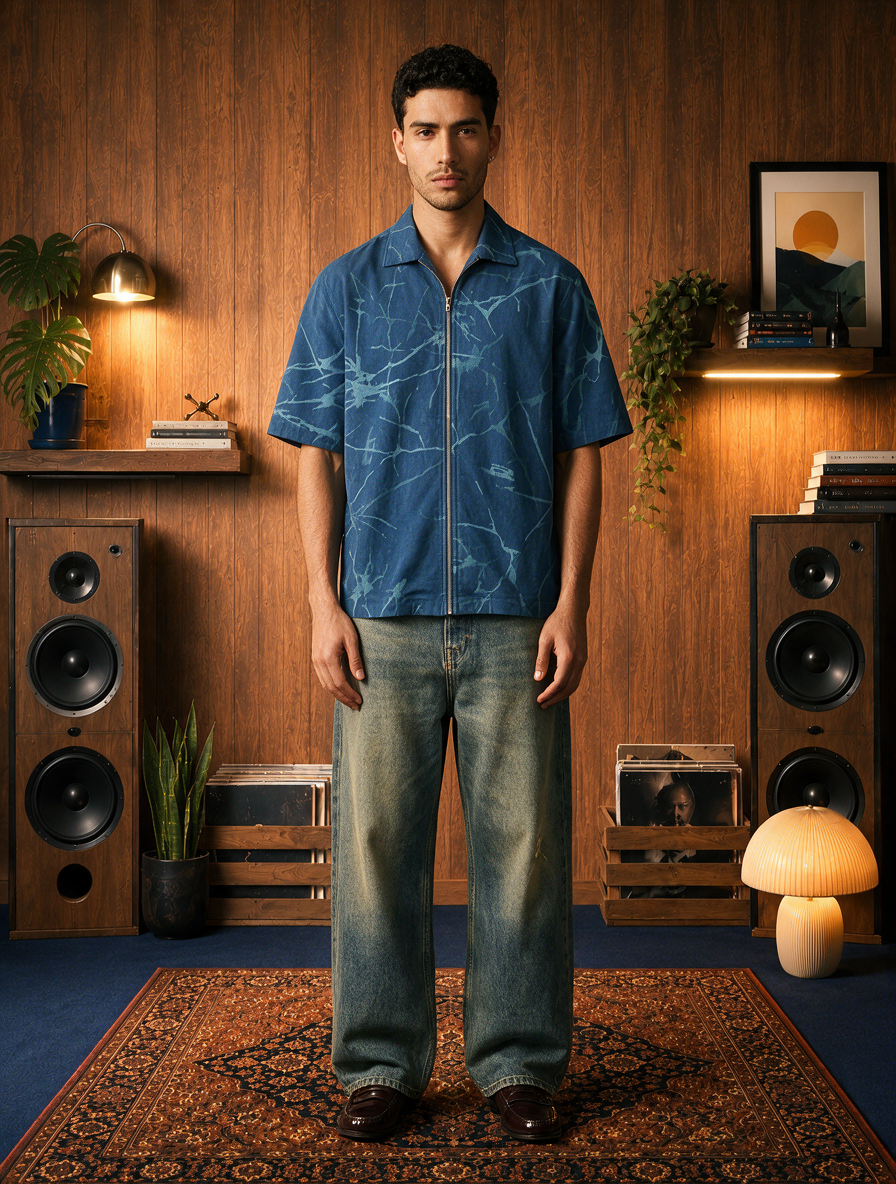 Blue Mood - Printed Cotton Shacket