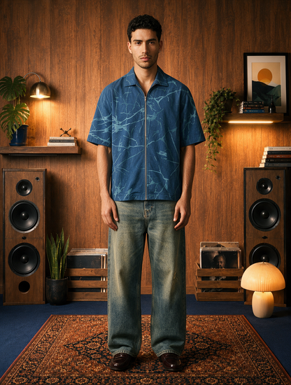 Blue Mood - Printed Cotton Shacket