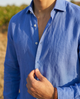Azure Escape - Casual Linen Shirt