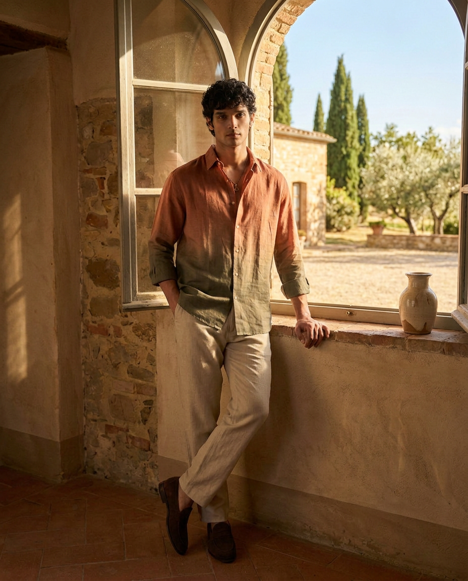 Amalfi Horizon - Linen Shirt