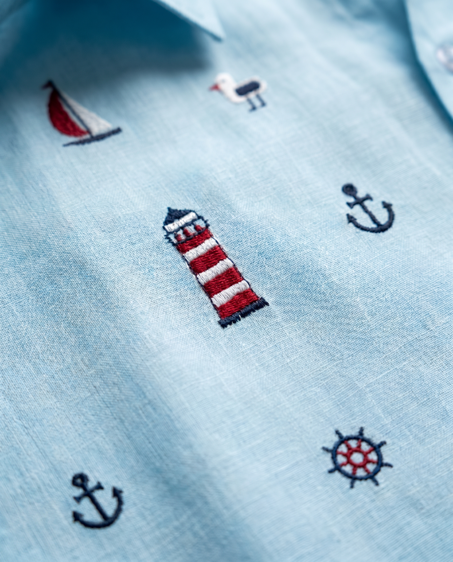 Pacific Purl - Embroidery Linen Shirt