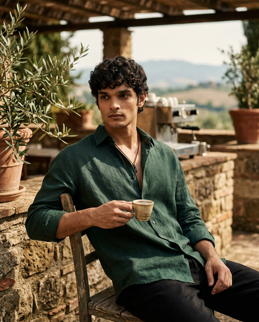Arbor Green  - Linen Shirt