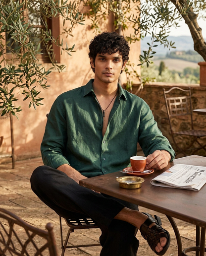 Arbor Green  - Linen Shirt