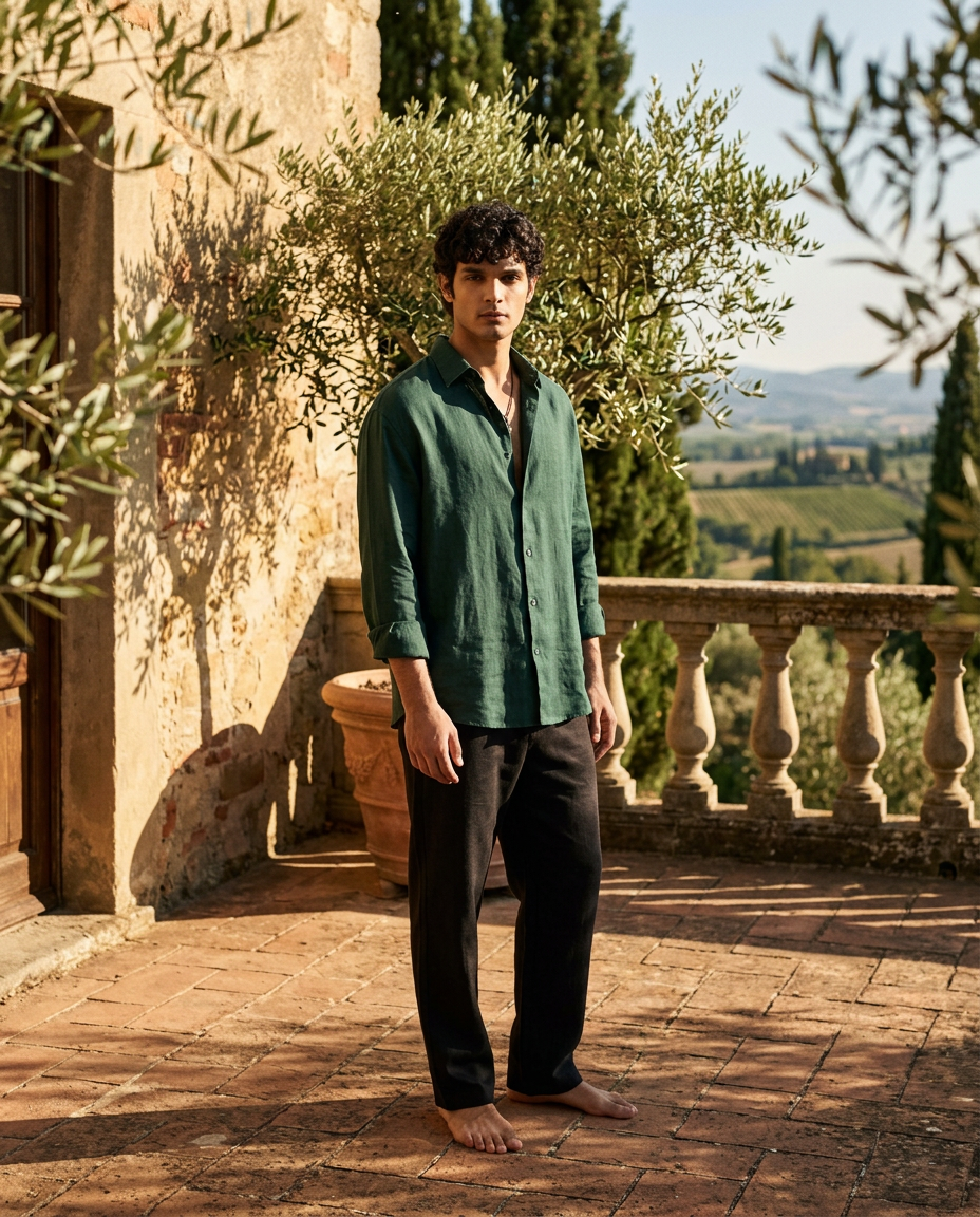 Arbor Green  - Linen Shirt