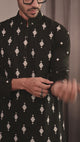 Twilight Embers - Black Embroidery kurta