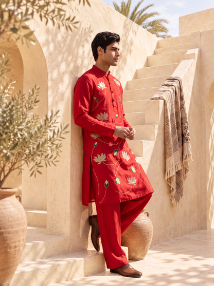 Kamal - Silk Embroidery Kurta Set